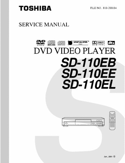 Toshiba SD-110EB/EE/EL 20 802 856 B, 11parts, 120 pages